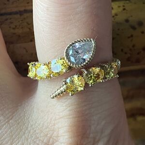 Judith Ripka Simulated Diamond Sterling Silver Ring Size 9